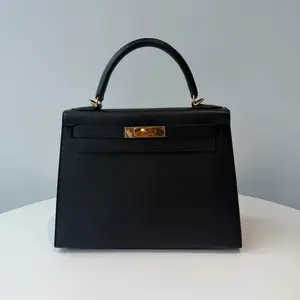 Pre-owned HERMÈS Epsom Crossbody Bags BJ1101805085 Kelly 28 Black Gold