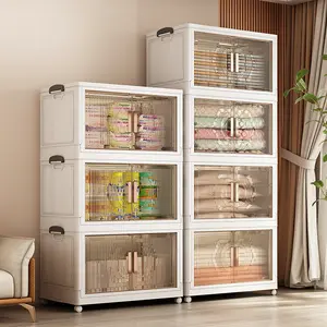 wowin Household plastic wardrobe quilt clothes layered storage organizer storage cabinet toy storage cabinet