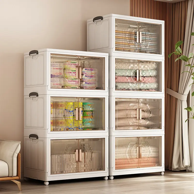 wowin Household plastic wardrobe quilt clothes layered storage organizer storage cabinet toy storage cabinet