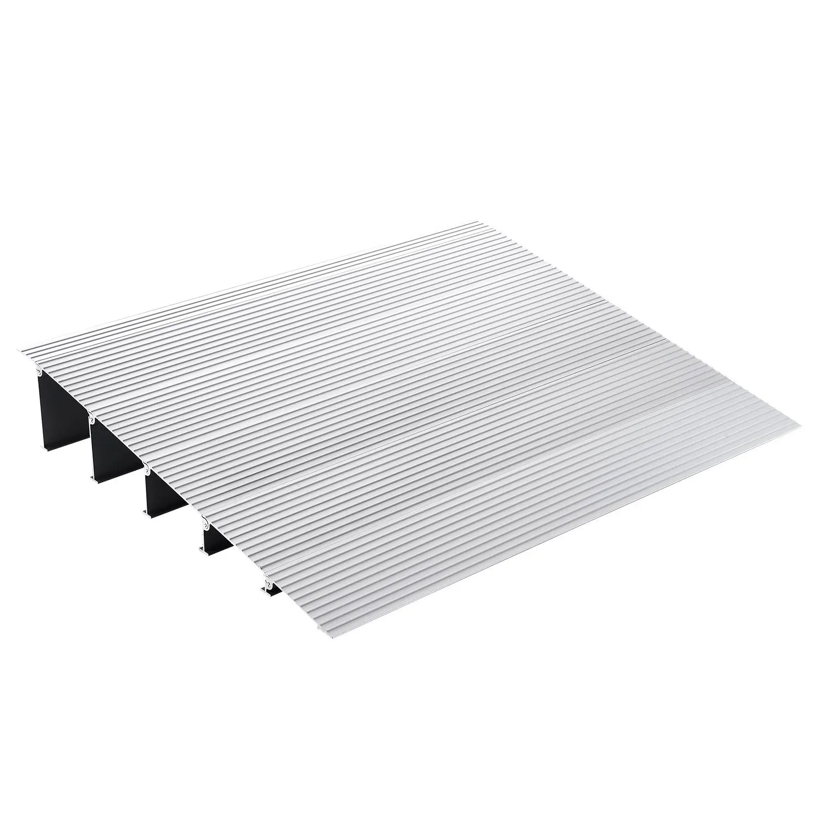 VEVOR Door Threshold Ramp,  5" Rise, 800 lbs Load Capacity, Door Ramp for Wheelchairs, Aluminum Threshold Ramp for Doorways, Adjustable Modular Threshold Ramp for Wheelchairs, Scooters, Power Chairs