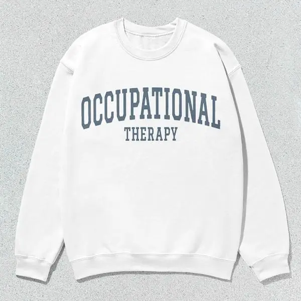 Occupational Therapy Sweatshirt OT Collegiate Crewneck Sweater Unisex Grey