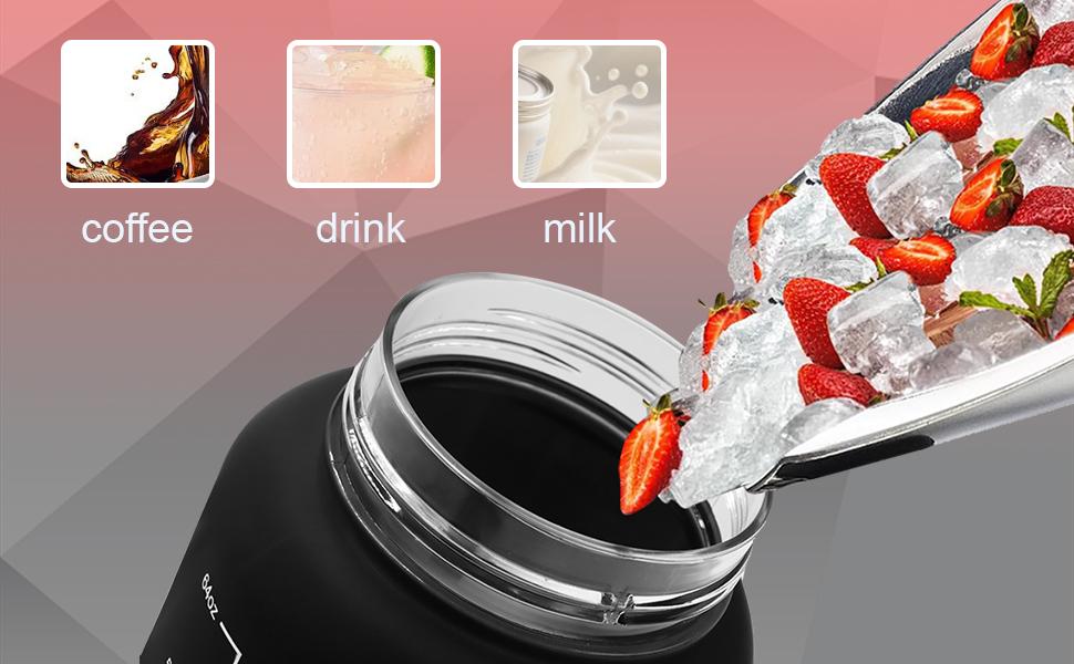 4pcs Water Bottle Set,64oz+28oz+14oz+9oz Large Capacity Sports Fitness Water Bottle,Leak Proof,Straw Inspirational Water Bottle,For Family Camping Outdoor