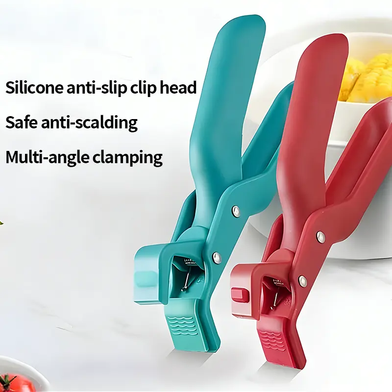 2Pcs Silicone Heat-Proof Plate Gripper, Anti-Slip Bowl Clamp for Kitchen Anti-Scalding Heat-Resistant Pot Holder Gripper, Multi-Angle Clamping Bowl Clamp for Hot Dishes