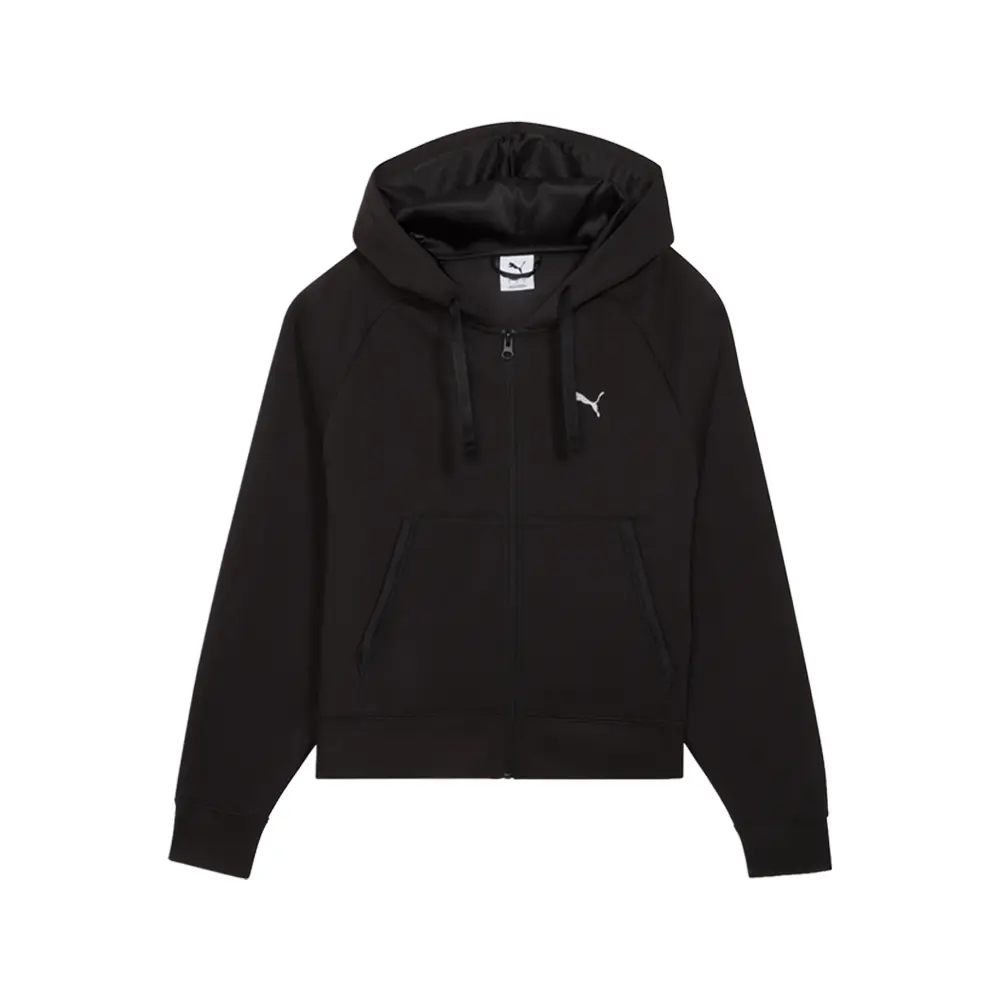 PUMA Womens Elevated Essentials Satin Hoodie Casual Outerwear Casual - Black