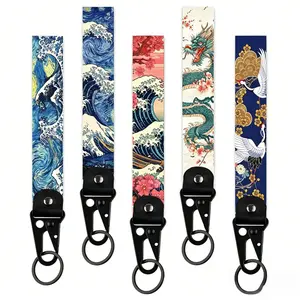 Wave Pattern Car Keychain, Universal Stylish Keyring, Minimalist Car Interior Decoration & Bag Charm Pendant, Lightweight Durable Keychain for Men & Women, Fashion Accessory for Keys, Backpack & Everyday Carry