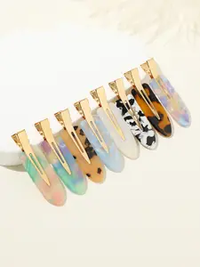 8pcs Colorful Seamless Hair Clips for Women, New Side Clip Hair Accessories, Party Style, Fall & Winter, Plain Design, Hairpins