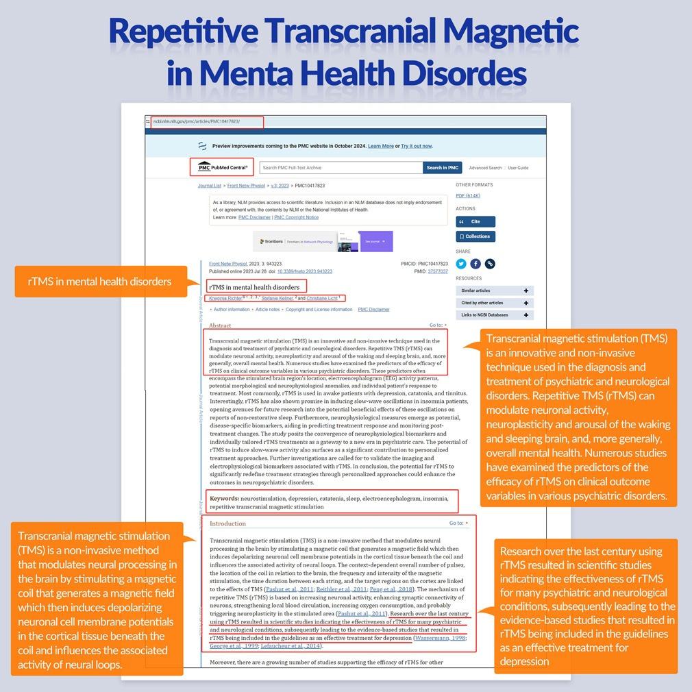 ZJZK TMS Transcranial Magnetic Stimulation Machine rTMS Pulsed Magnetic Field Therapy for Parkinson,Stroke,Insomnia,Neuropathic Pain,Alzheimer,Consciousness Disorders Biomagnetic Healing Magnet Therapy Bracelet Benefits Non-Invasive Brain Repair Treatment