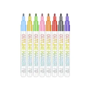 Stocking Stuffers for Teens Girls: 12 Outline Markers | Double Line Outline Markers - Shimmer Glitter Metallic Double Line Drawing Pens for Adults Beginners Fun Crafts Art Supplies Gifts for Greeting Cards Glass Rock Plastic