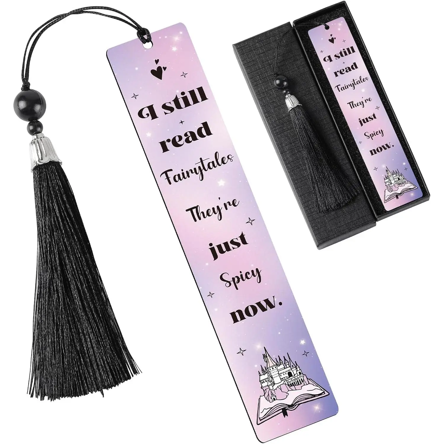Women's Personalized Deep Engraving Stainless Steel Bookmark with Tassel - Cheeky Themed Office Stationery, 5.71×1.77×0.71 Inches, Ideal Gift for Mom on Anniversary, Valentine's Day, World Book Day