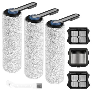 Floor ONE S5 Pro Replacement Durable Roller Brush and Filter Kit for Tineco Floor ONE S5 Blue,Floor One S5 Pro 2 Cordless Wet Dry Vacuum Replacement Parts,3 Roller Brush,3 Filters,1 Cleaner Brushes Home
