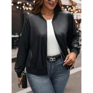 Plus Size Casual Loose-Fit Jacket, Autumn & Winter Corduroy Coat, Medium Thickness, Comfortable Women’s Outerwear