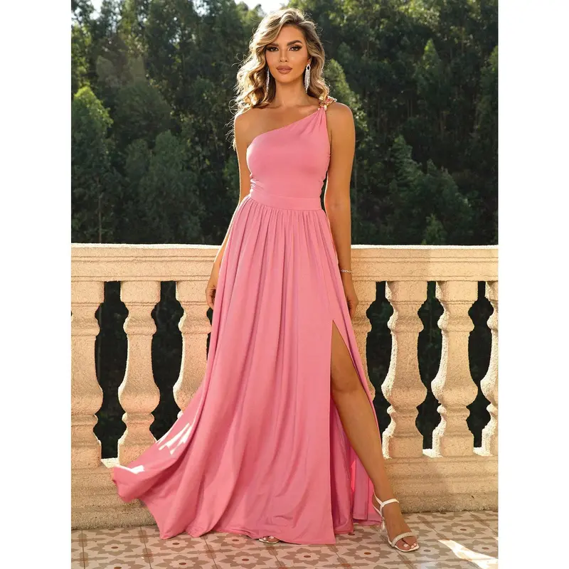 one shoulder high slit dress - TikTok Shop one shoulder high slit dress - TikTok Shop