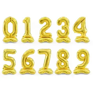 Standing Number Balloon, Anniversary Birthday Party Decoration, Aluminum Foil Balloon, Photo Prop, Room Decor, Indoor Setup