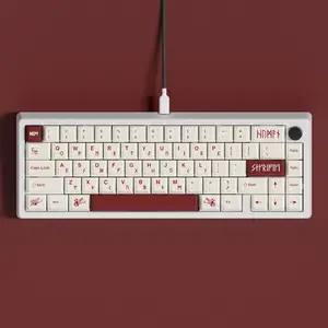 Blood Ritual Themed Minimalist PBT Keycaps, Cherry (Original) Profile, 5-Side Dye-Sublimated, Compatible With 68/75/87/98/100 Layout Mechanical Keyboards (Keycaps Only, No Keyboard Included)
