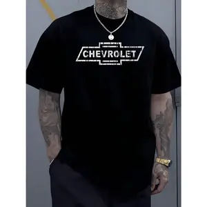 Embodying The Unyielding Spirit Of American Automotive Power With A Distressed Chevrolet Logo This Men's Graphic T Shirt Features Premium 100% Cotton Fabric
