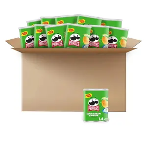 Pringles Potato Crisps Chips, Lunch Snacks, Office and Kids Snacks, Grab N’ Go, Sour Cream and Onion (12 Cans)