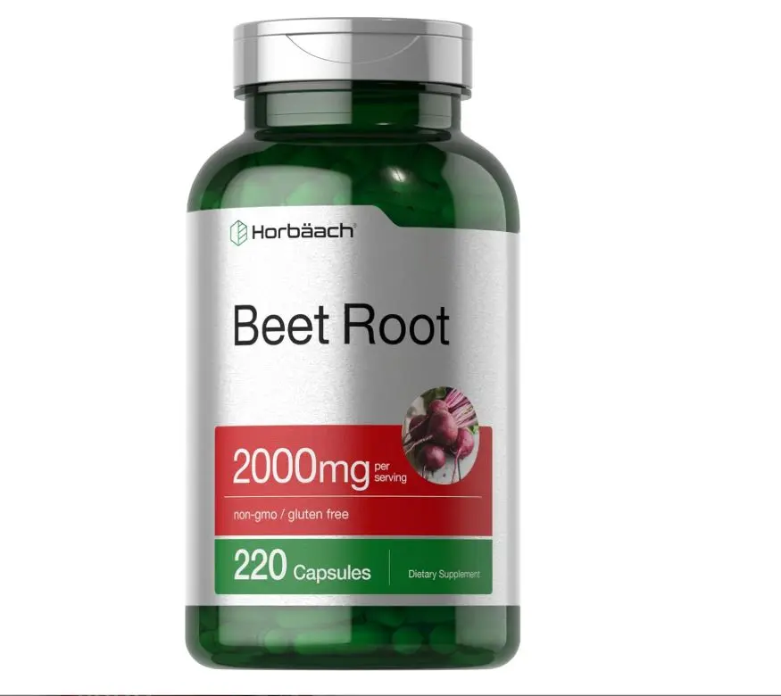 Horbäach Beet Root Powder Capsules | 220 Pills | Herbal Extract | Non-GMO, Gluten Free Supplement