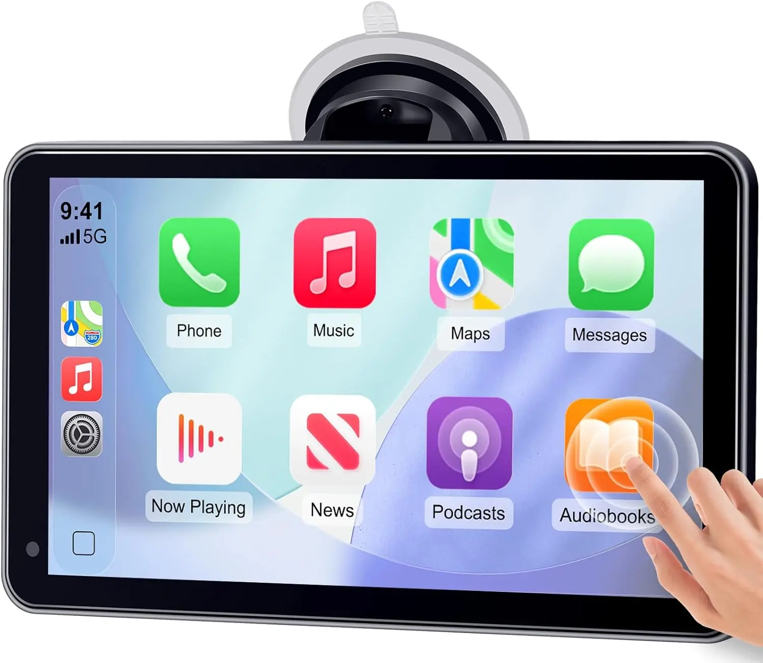 Min Easy Install Portable Wireless Carplay Screen: PlugPlay Support Apple CarPlay & Android Auto   Inch HD P Car Touchscreen Upgrade Voice Control GPS Navigation for Commuters & Older Cars