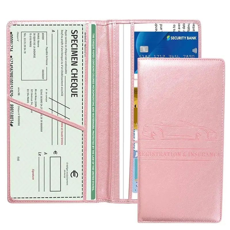 Car Registration & Insurance Card Holder, Magnetic Closure Vehicle Document Organizer, Compact Car Essential Wallet Auto Accessories for Car Owners