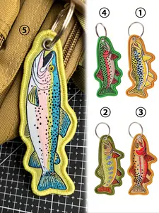 Vibrant Salmon Fish Keychain – Colorful Polyester Charm with Durable Stitching, Ideal for Backpacks & Keys, Fun Fishing-Themed Gift Accessory, Unisex Outdoor Keychain, Mixed Colors, Cute Vibrant Fish Bag Charm, Keychain for Bags, Keychain Bag Pendant
