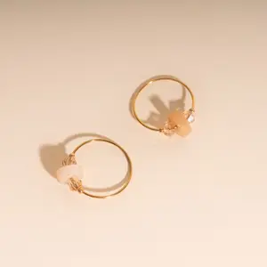 Blush Trio Huggie Hoop Charms
