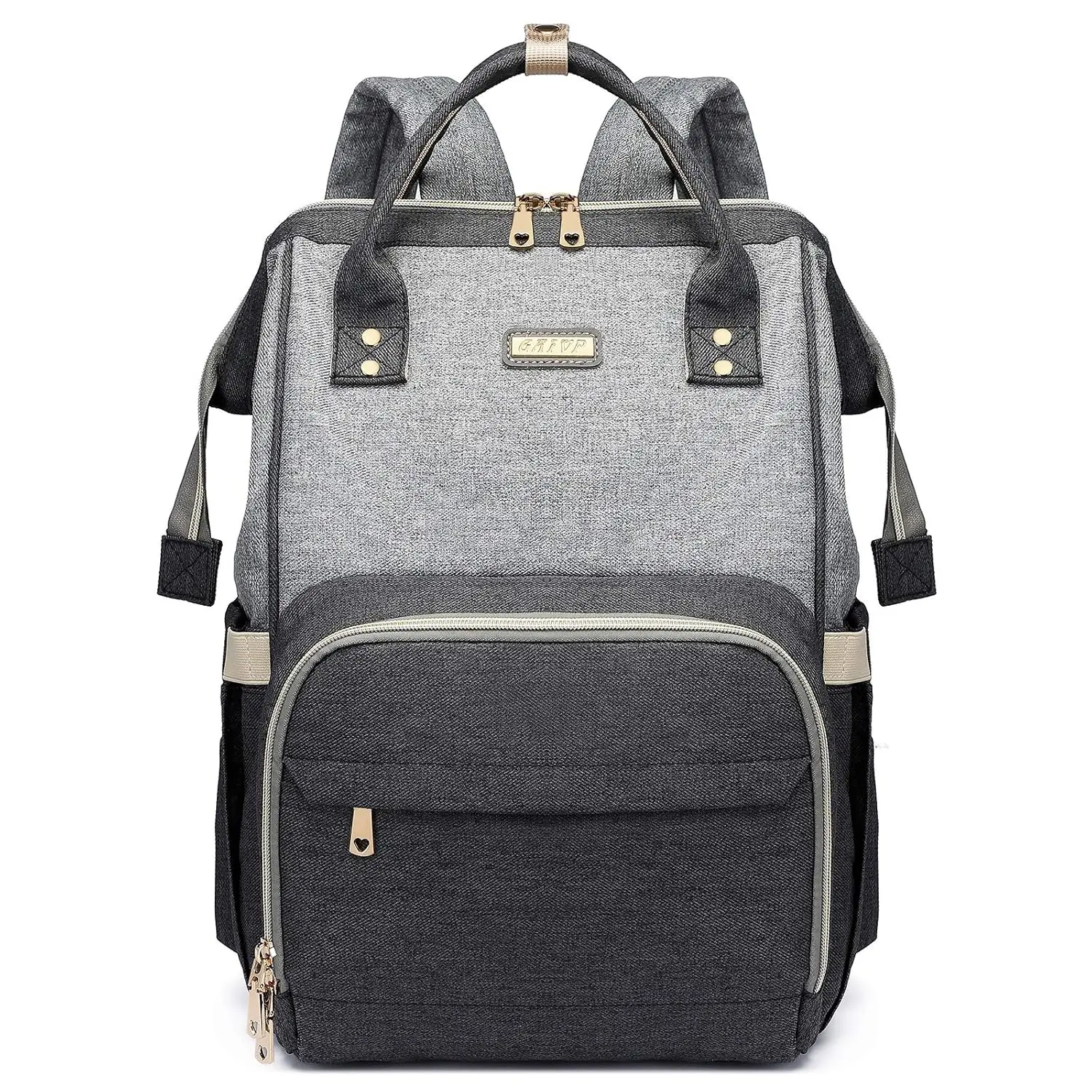 Diaper Bag Backpack for Women,  Bags for Girls,Diaper Bag with Changing Pad, and Insulated Pockets (Dark Grey +Light Grey)