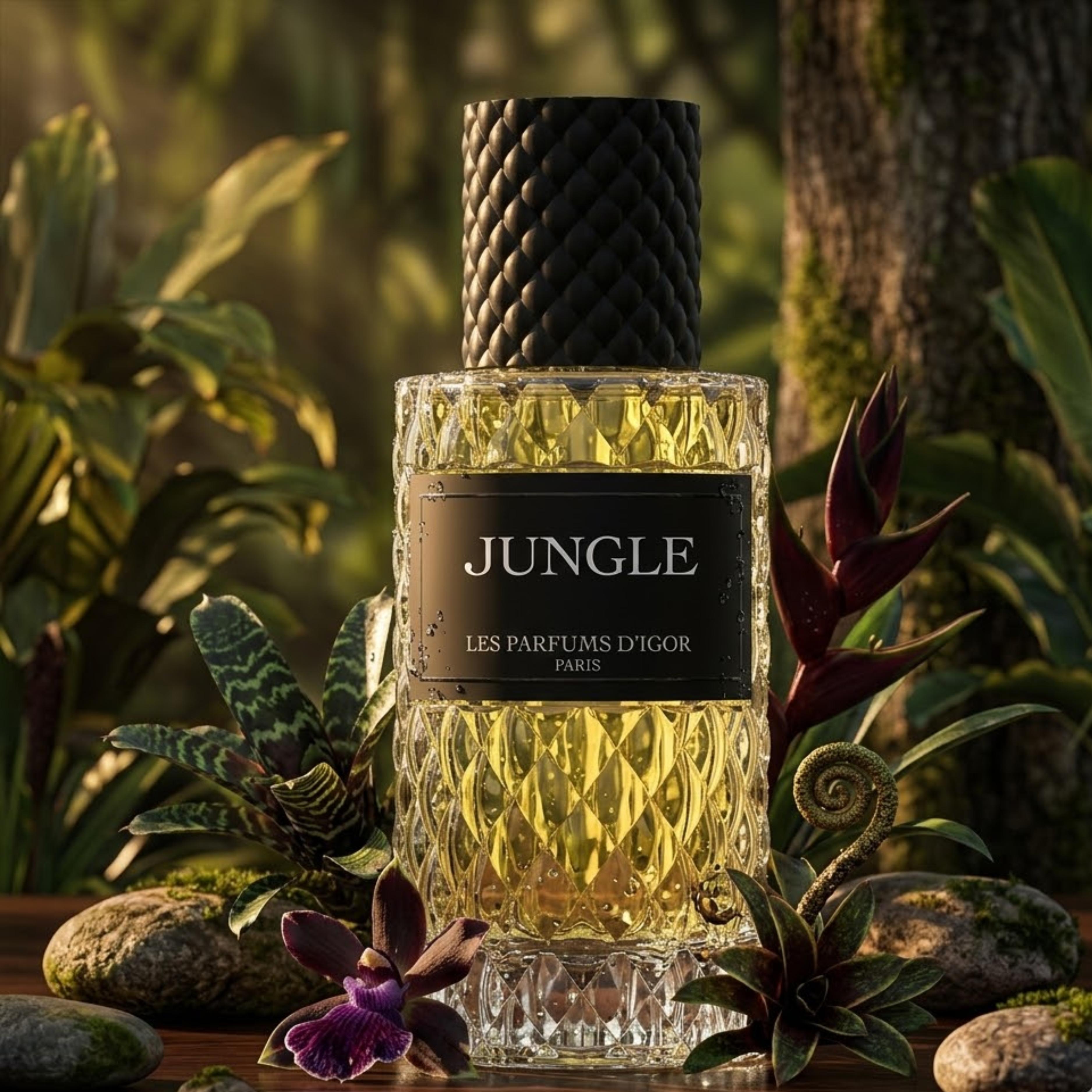 Les Parfums d'Igor Jungle Perfume – Long Lasting Unisex Scent, 500 ML, Woody Spicy Floral Fragrance, Elegant Bottle Design, Perfect for Evening Wear