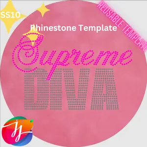 [Just Jessica]+[Supreme Diva +[Rhinestone Template]+[reusable]+[magic flock]+[t-shirt bling design]+[bling]