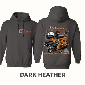 Fleece Streetwear for Car Lovers, Perfect Gift for Men Cummins Performance Hoodie & T-Shirt – Dual-Sided Diesel Engine Graphic,  Ribbed Smooth Menswear Knit Fabric Cotton Clothes