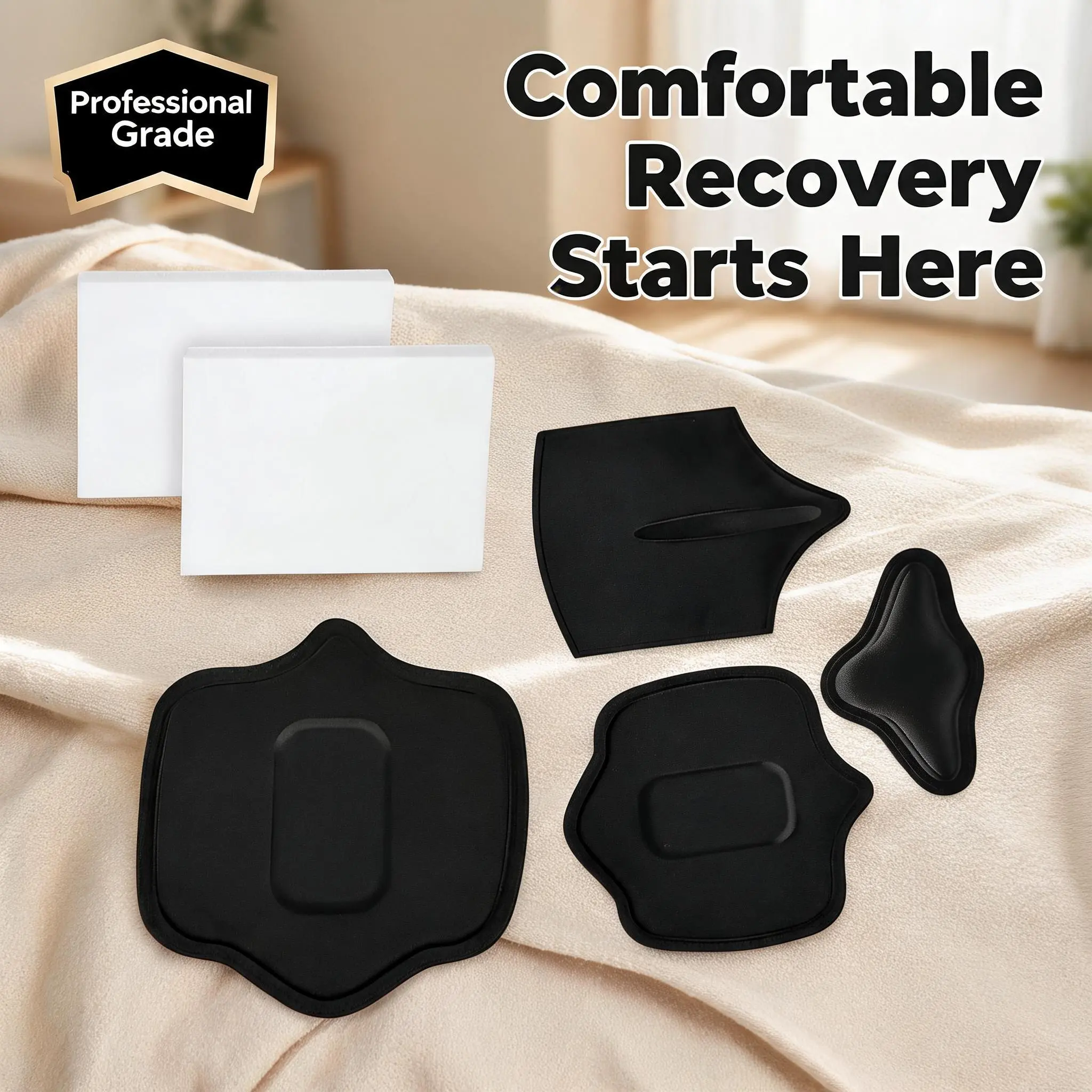 Lipo Foam Board 5pcs Set, bbl Pressurized foam board Precise Compression Protection After Surgery Reduce skin wrinkle friction and relieve waist discomfort  Compatible with a variety of shapewear Auto Rebound Abdominal Training Wheel foldable ab