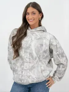 Women's Fall Winter Long Sleeve Knit Hoodie, Camouflage Print Pullover, Casual Loose Fit, Comfortable All-Over Print Design, Casual Streetwear Sweatshirt