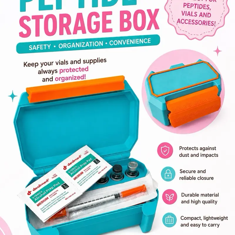 Plastic Peptide Storage Box, Moistureproof Stackable Containers for Peptide Pack Organization