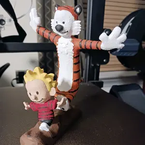 Calvin and Hobbes Statue Hand Painted 3D Printed
