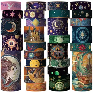 Washi Tape Set 29 Rolls Magic Themed Decorative Paper Tapes for Journaling, Scrapbooking Supplies, Planners, DIY Crafts,Gift Wrapping Crafting Kit Decal Sticker