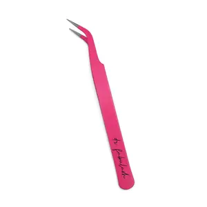 Lets Go Party Pink Curved Point Tip Tweezers