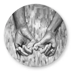 Begin Home Decor C1COAR55FBPI87 5 x 5 ft. Connected - Figurative Monochrome Round Outdoor Area Rug