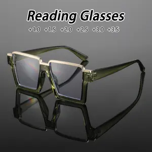 Men's Plastic Metal Frame Reading Glasses, Stylish Casual Fashion Eyewear, Comfortable Lightweight Design, Perfect for Daily Use