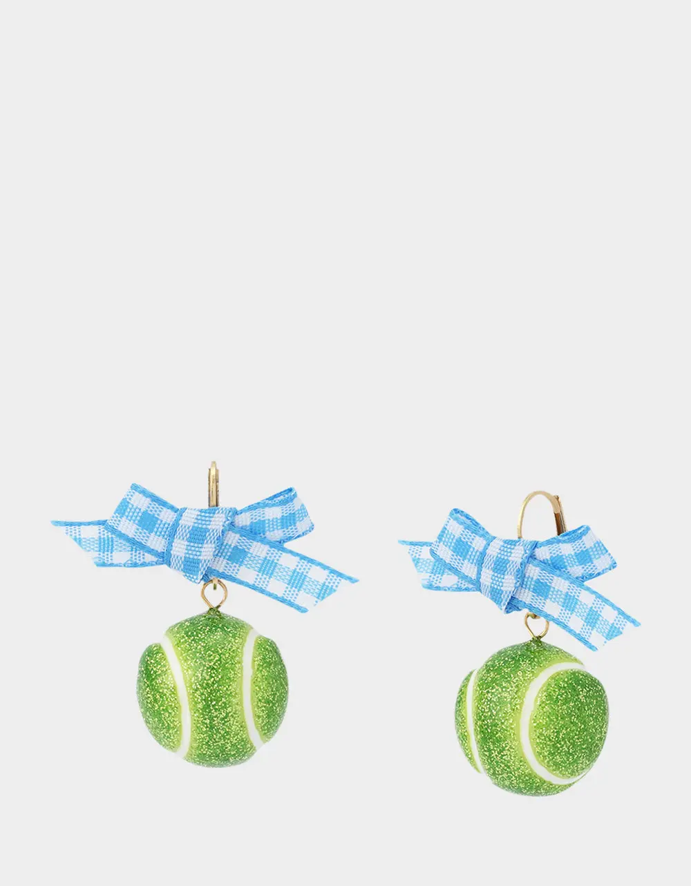 TENNIS BALL LEVER BACK EARRINGS GREEN