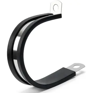20 Pack 1/2 Inch Stainless Steel Cable Clamp, Rubber Cushioned Insulated Clamp, Tube Holder for Tube, Pipe or Wire Cord Installation