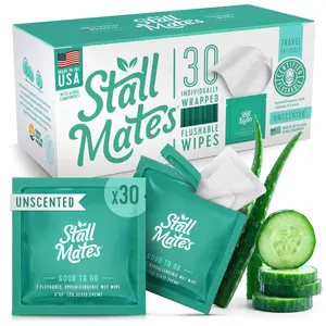 Stall Mates Wipes - Flushable Wipes, Unscented