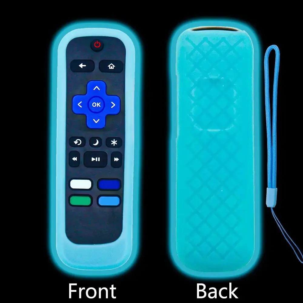 Glow in The Dark Silicone Remote Control Cover, 1 Count Universal Sleeve Case for TCL, Hisense, Roku TV Streaming Stick 4K+ Television