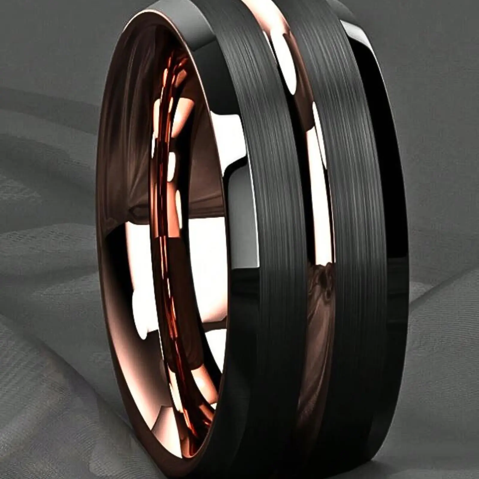 Elegant 8mm Women's and Men's Wedding Ring in Stainless Steel
