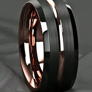 Elegant 8mm Women's and Men's Wedding Ring in Stainless Steel