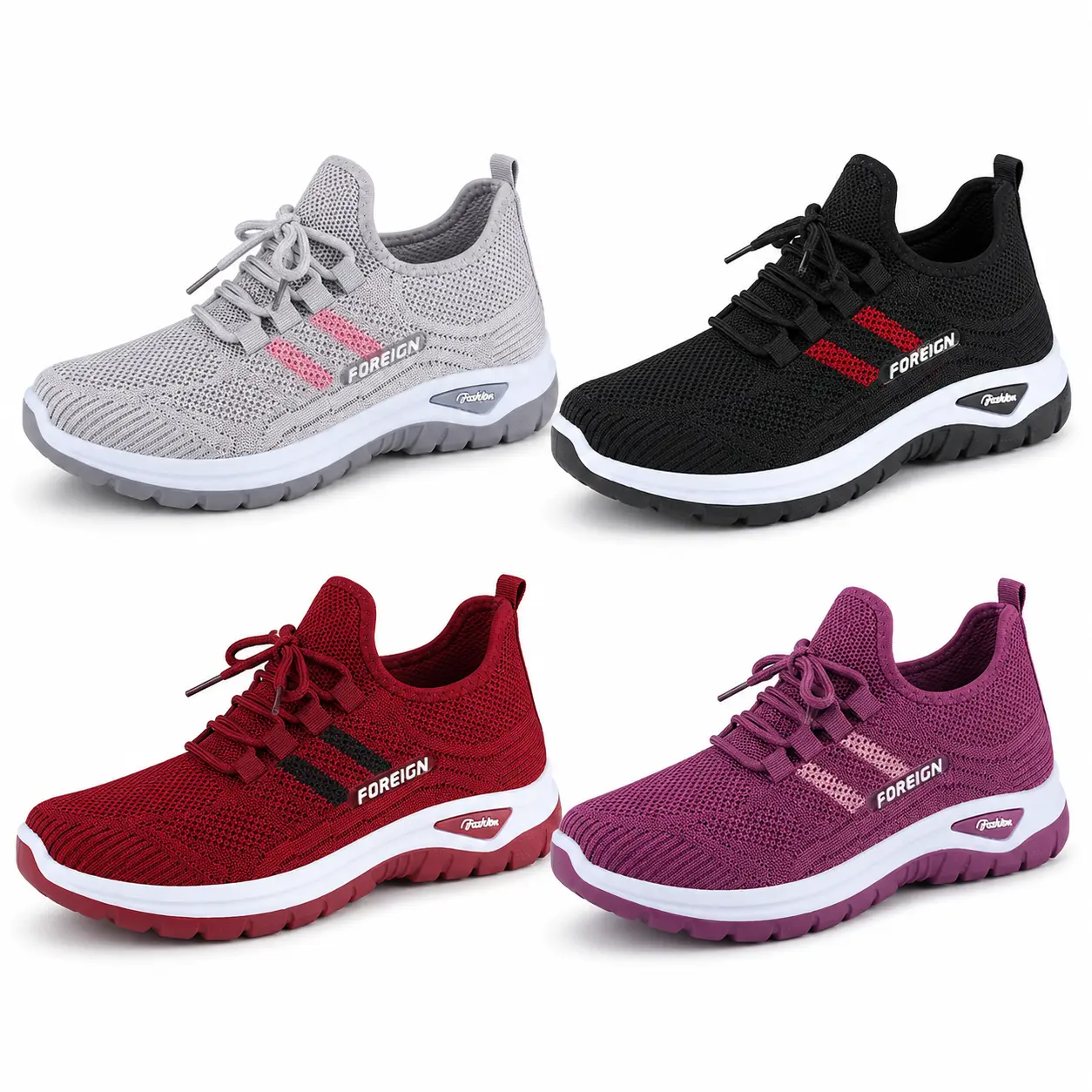 Women’s Breathable Knit Walking Shoes Lightweight Casual Sneakers Comfortable Athletic Tennis Shoes
