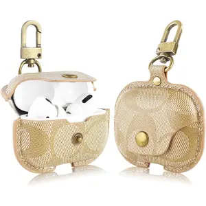 for AirPods Pro 3 Case, Leather Cute Full Body Shockproof Protective Cover for AirPods Pro 3nd Generation Case for Women Men, Drop Protection (A)