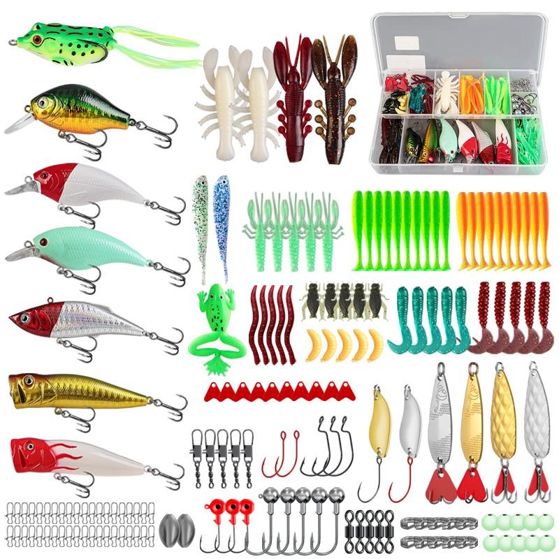 18/43/165/361/604pcs Fishing Lures Kit Soft Lure And Hard Baits Set Metal Jig Sea Fishing Accessories  Artificial Wobblers Fishing Gear Set