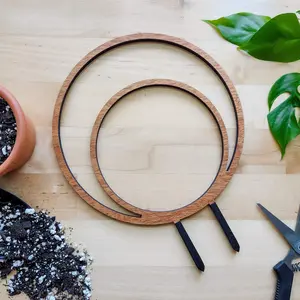 Round Circle Indoor Plant Trellis - Double Hoop (Wooden)