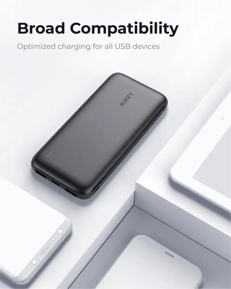 AUKEY Omnia 65W Dual-Port PD Charger – PA-B4, 2x USB-C, Dynamic Detect, 2-Year Warranty