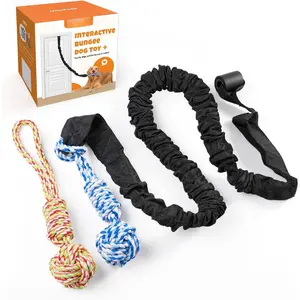 Spring Pole  Rope Toys - Tug of War   for Pitbull Medium to Large Dogs, Indoor Outdoor Use Bungee  Exercise Ropes  Builder Interactive Toys (Door  Style)