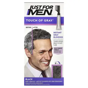 Just for Men Touch of Gray®, T-55 Black, Single Application Haircolor Kit